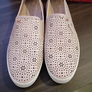 Michael Kors Beige Perforated Slip-On Sneakers